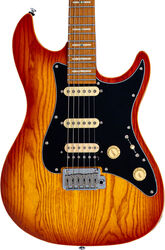 Elektrische gitaar in strat vorm Sire Larry Carlton S7 Ash Top - amber burst