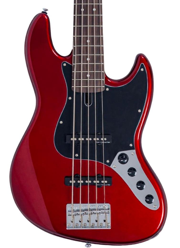 Solid body elektrische bas Sire Marcus Miller V3 New Gen (5-String) - candy apple red