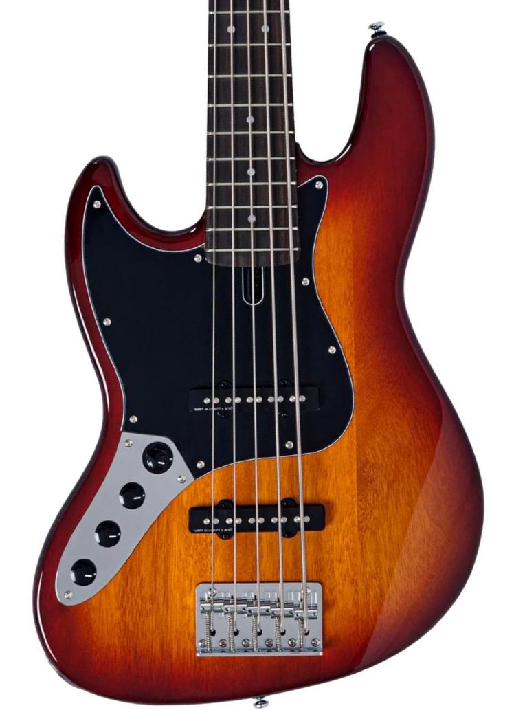 Solid body elektrische bas Sire Marcus Miller V3 New Gen LH (5-String) - Tobacco Sunburst Satin