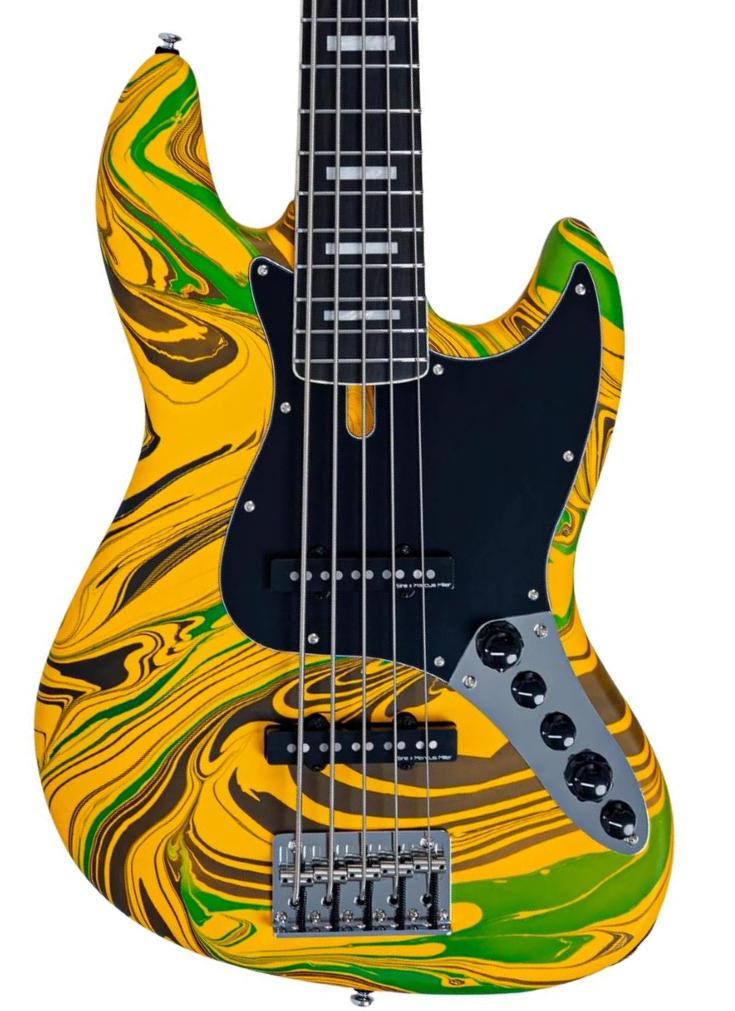 Solid body elektrische bas Sire Marcus Miller V7 Alder New Gen 5ST (5-String) - Yellow Swirl