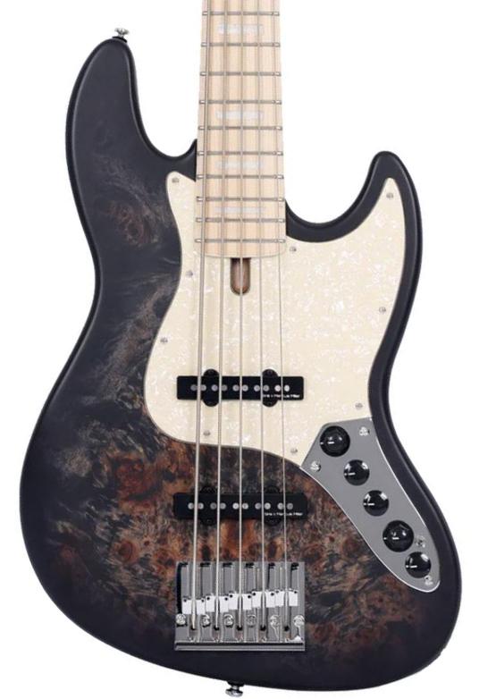 Solid body elektrische bas Sire Marcus Miller V7 Ash Reissue 5ST 5-String - Transparent Black Satin