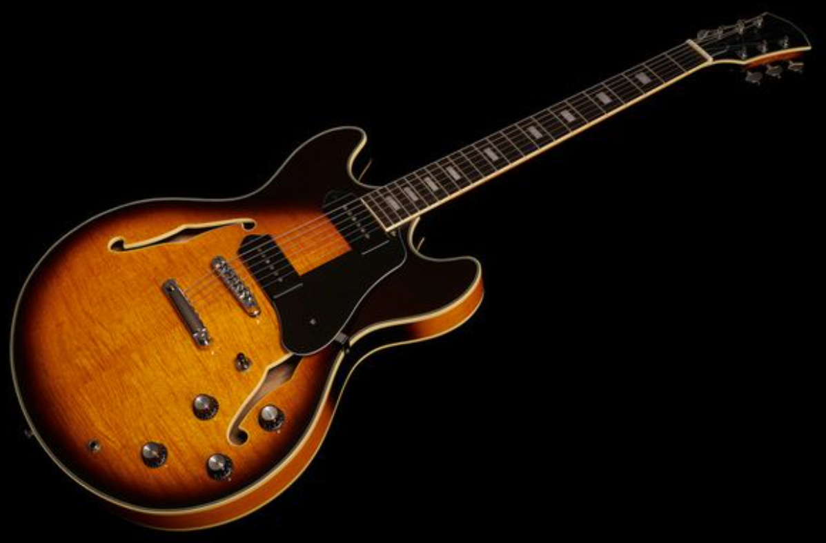 Sire Larry Carlton H7v Lh Signature Gaucher 2s P90 Ht Eb - Vintage Sunburst - Linkshandige elektrische gitaar - Variation 1
