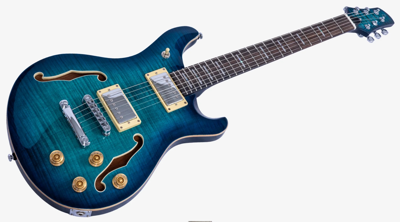 Sire Larry Carlton Q7 2h Ht Eb - Transparent Blue - Semi hollow elektriche gitaar - Variation 2