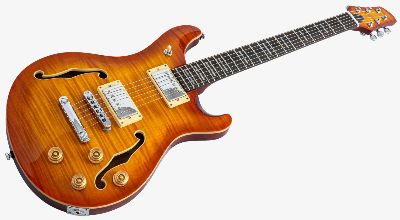 Sire Larry Carlton Q7 Hollow 2h Ht Eb - Amber Burst - Semi hollow elektriche gitaar - Variation 2