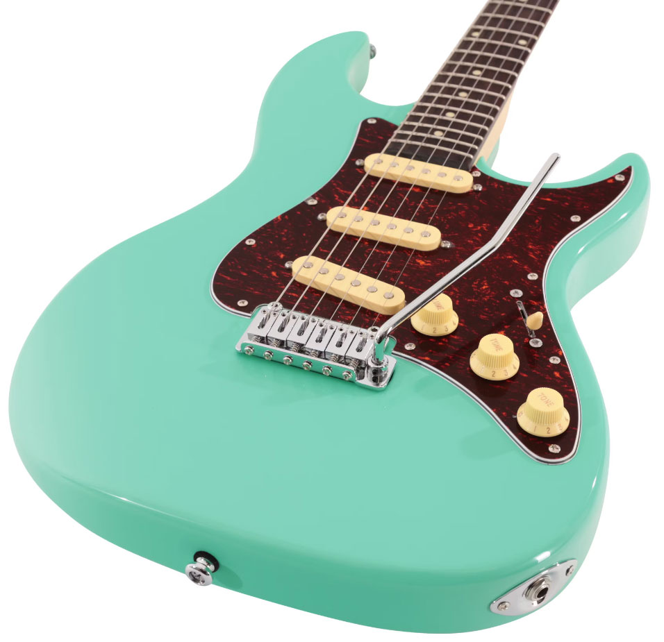 Sire Larry Carlton S3 Sss Lh Signature Gaucher 3s Trem Rw - Mild Green - Elektrische gitaar in Str-vorm - Variation 2