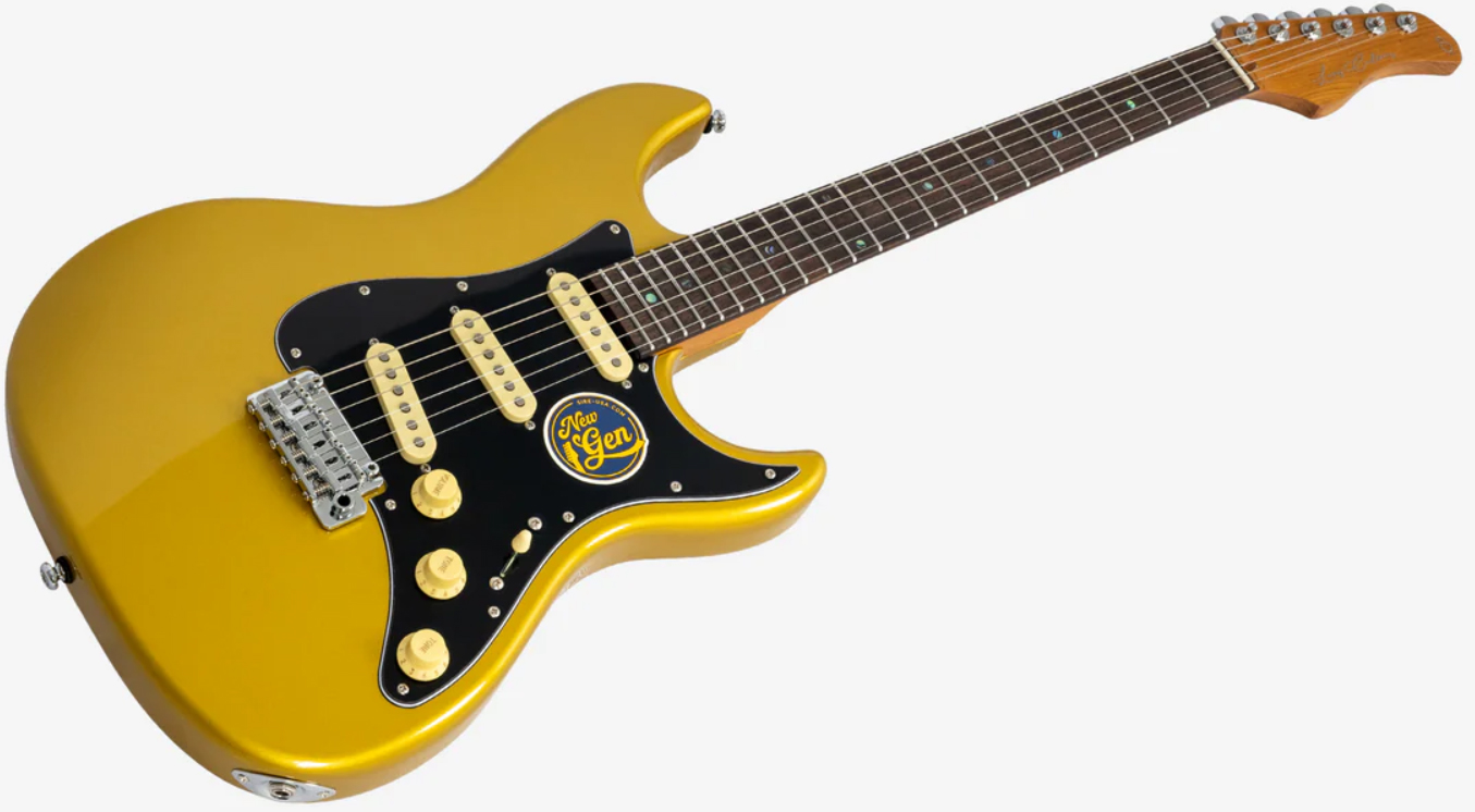 Sire Larry Carlton S7 Lh Gaucher New Gen 3s Trem Rw - Metallic Gold - Elektrische gitaar in Strat vorm - Variation 2
