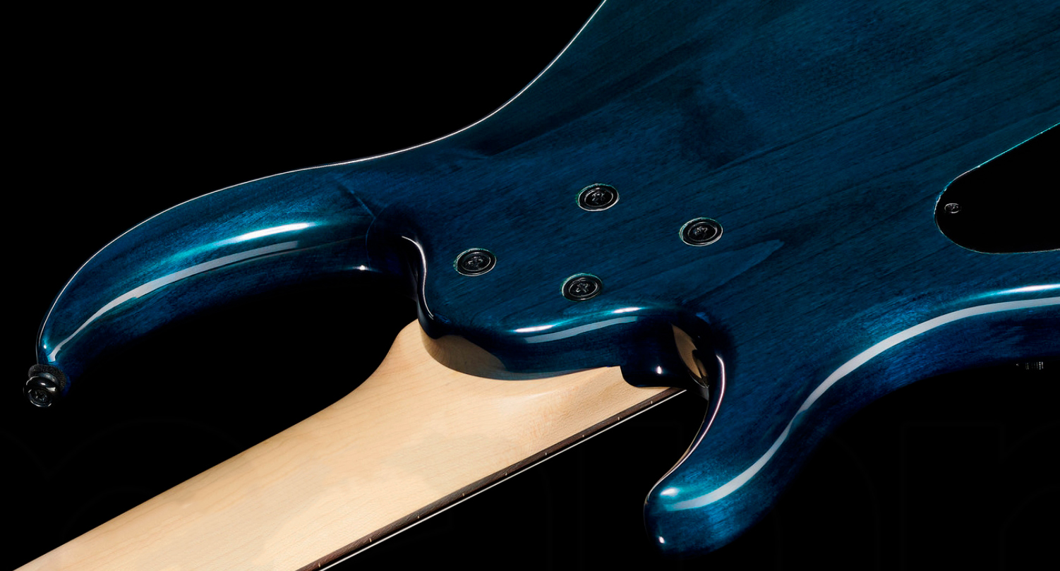 Sire Marcus Miller M5 Swamp Ash 5st Fl Fretless Active Eb - Transparent Blue - Solid body elektrische bas - Variation 3
