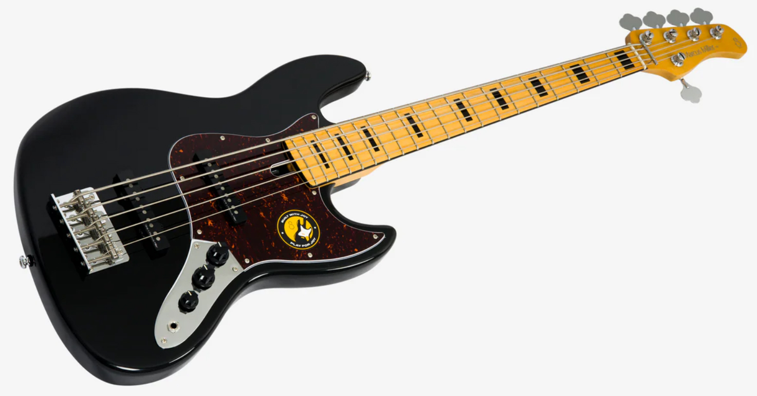 Sire Marcus Miller V5 Alder 5st 5c Mn - Black - Solid body elektrische bas - Variation 2