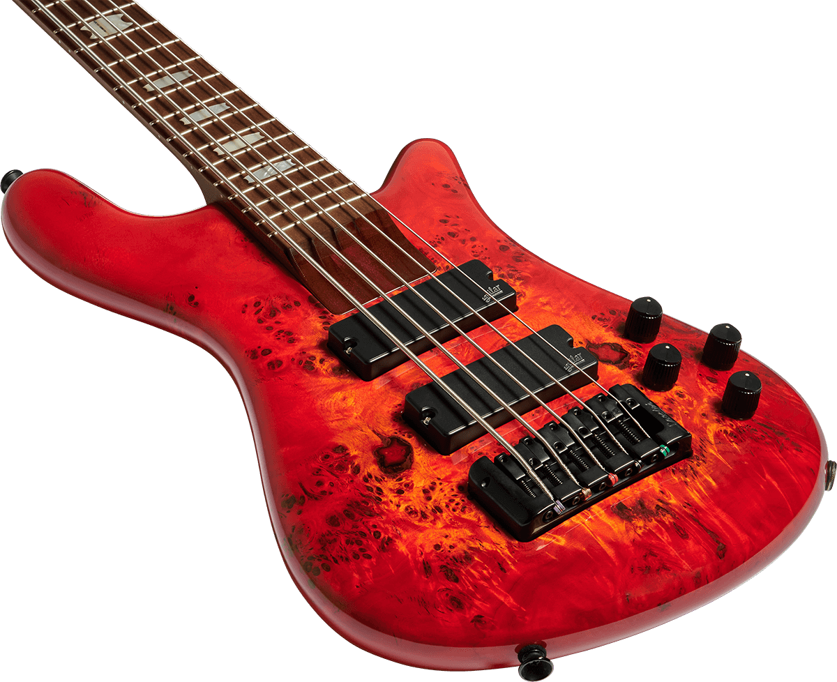 Spector Ns Eurobolt 5c Active Aguilar Mn - Inferno Red Gloss - Solid body elektrische bas - Variation 2