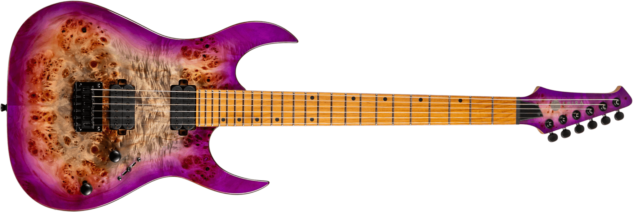 Spira Guitars S450 Tpp 2h Ht Mn - Transparent Violet - Metalen elektrische gitaar - Main picture