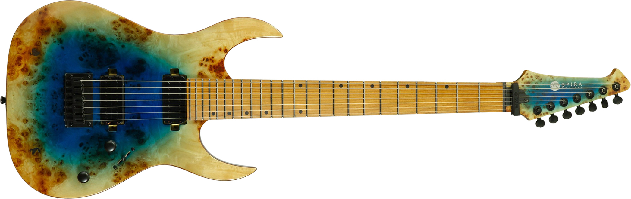 Spira Guitars S507 Pbs E Ltd 7c Baryton 2h Ht Mn - Fireburst - Bariton elektrische gitaar - Main picture