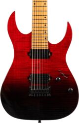 Bariton elektrische gitaar Spira guitars S-457 TRD 7-string - Trans Red/Black