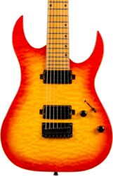 Bariton elektrische gitaar Spira guitars S-507 QFB 7-string - Fireburst