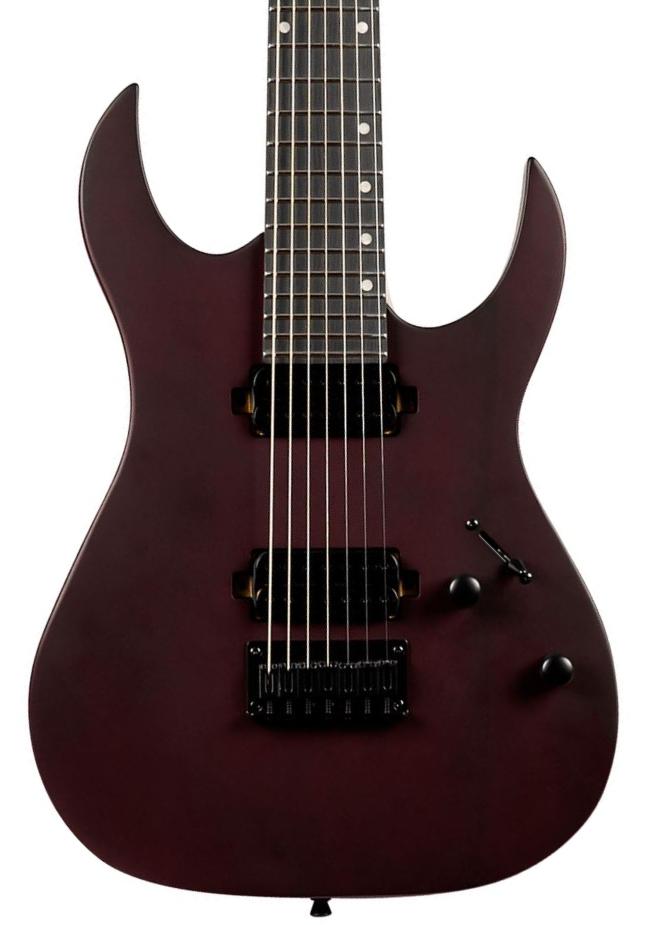 Bariton elektrische gitaar Spira guitars S-407 MWR 7-string - Wine Red Satin