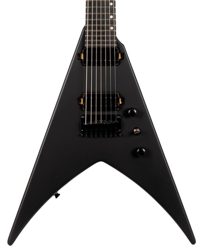 Metal elektrische gitaar Spira guitars V-407 MBK 7-String - black satin