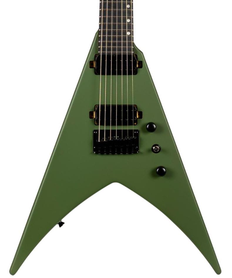 Metal elektrische gitaar Spira guitars V-407 MGR 7-String - Green Satin