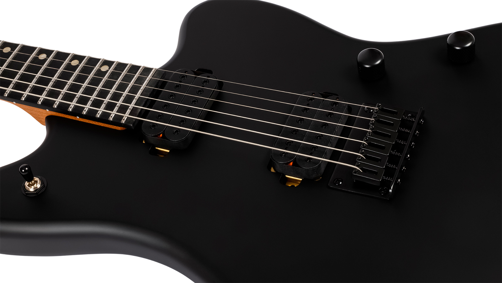 Spira Guitars J400 Mbk Baryton 2h Ht Eb - Black Satin - Bariton elektrische gitaar - Variation 3