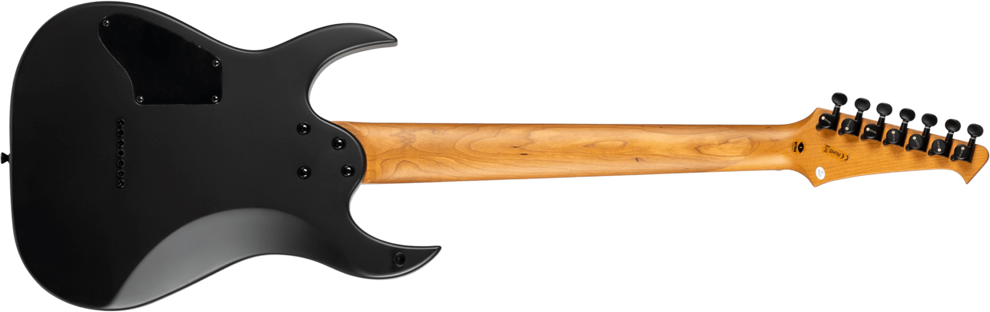 Spira Guitars S407 Mbk Lh Gaucher 7c Baryton 2h Ht Ebh Ht - Satin Black - Bariton elektrische gitaar - Variation 1