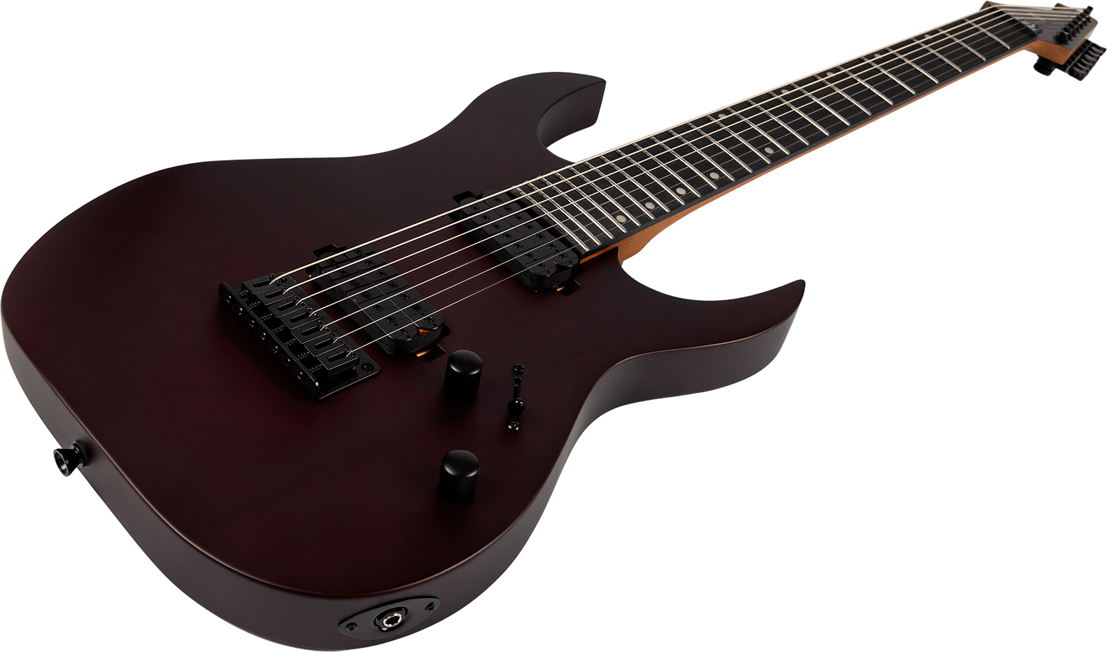 Spira Guitars S407 Mwr 7c Baryton 2h Ht Eb - Wine Red Satin - Bariton elektrische gitaar - Variation 2