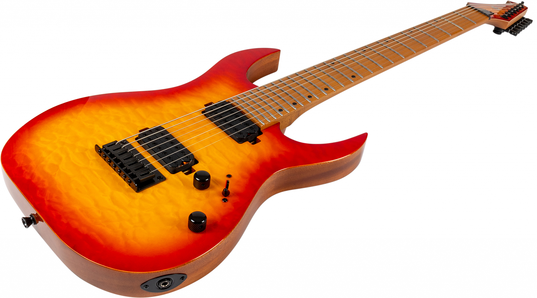 Spira Guitars S507 Qfb 7c Baritone 2h Ht Mn - Fireburst - Bariton elektrische gitaar - Variation 2