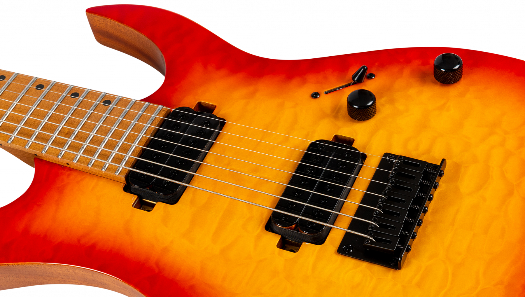 Spira Guitars S507 Qfb 7c Baritone 2h Ht Mn - Fireburst - Bariton elektrische gitaar - Variation 3