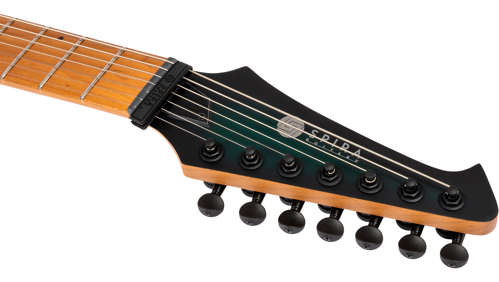 Spira Guitars S607 Agr 7c Baryton 2h Ht Eb - Stained Green - Bariton elektrische gitaar - Variation 4