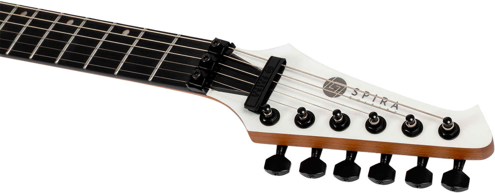 Spira Guitars Sr420 Wh 1h Fr Eb - White Satin - Metal elektrische gitaar - Variation 4