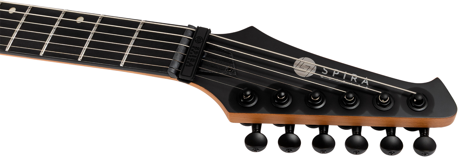 Spira Guitars T400 Mbk Baryton 2h Ht Eb - Black Satin - Bariton elektrische gitaar - Variation 4