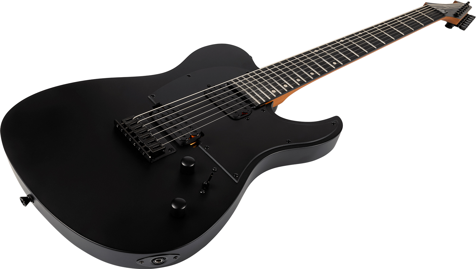 Spira Guitars T407 Mwh 7c 2h Ht Eb - Satin Black - Bariton elektrische gitaar - Variation 2