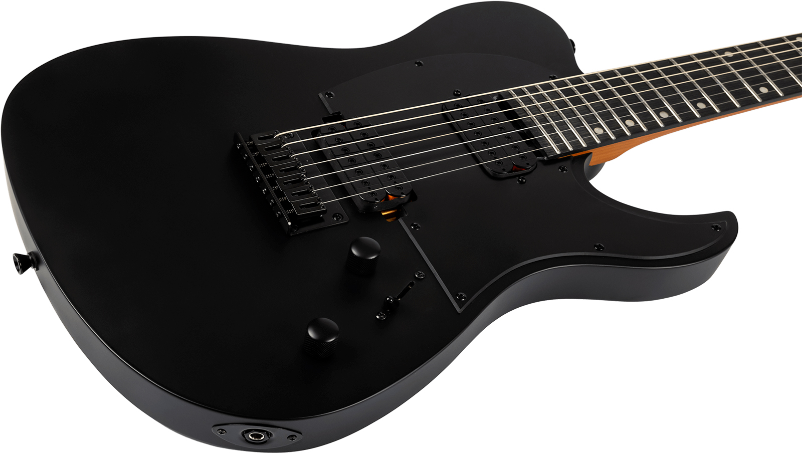 Spira Guitars T407 Mwh 7c 2h Ht Eb - Satin Black - Bariton elektrische gitaar - Variation 3