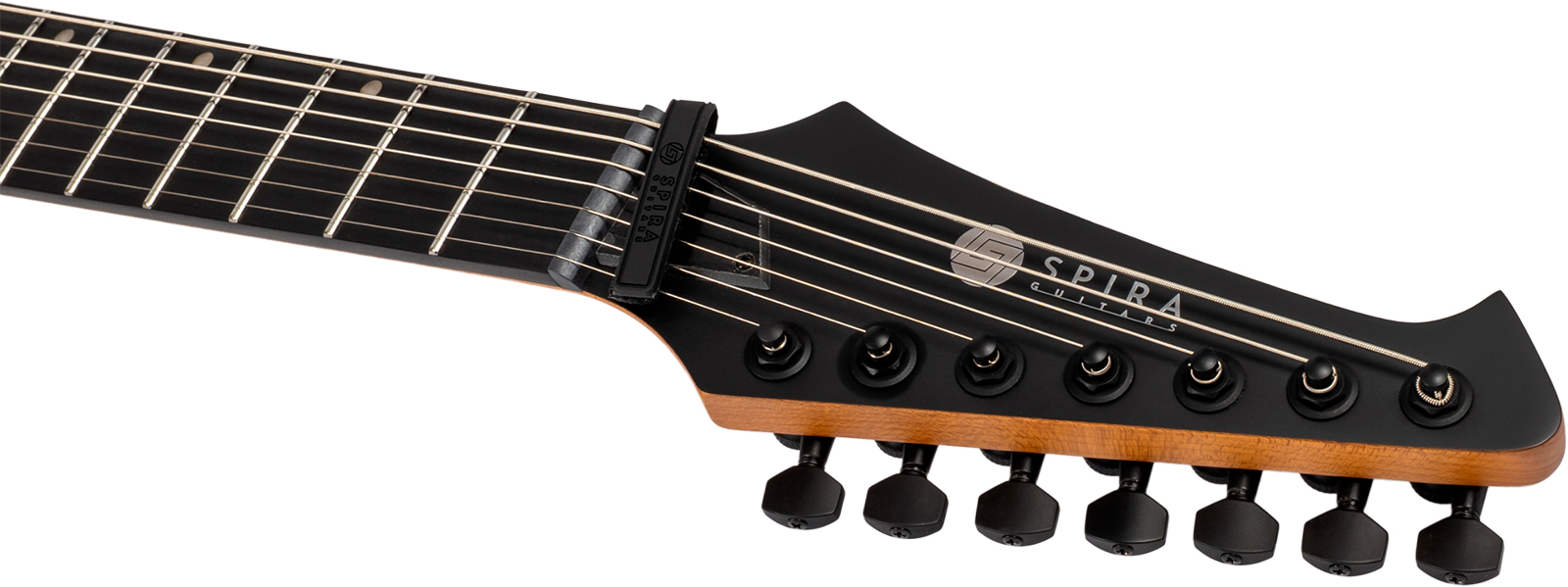 Spira Guitars V407 Mbk 7c 2h Ht Eb - Black Satin - Metal elektrische gitaar - Variation 4