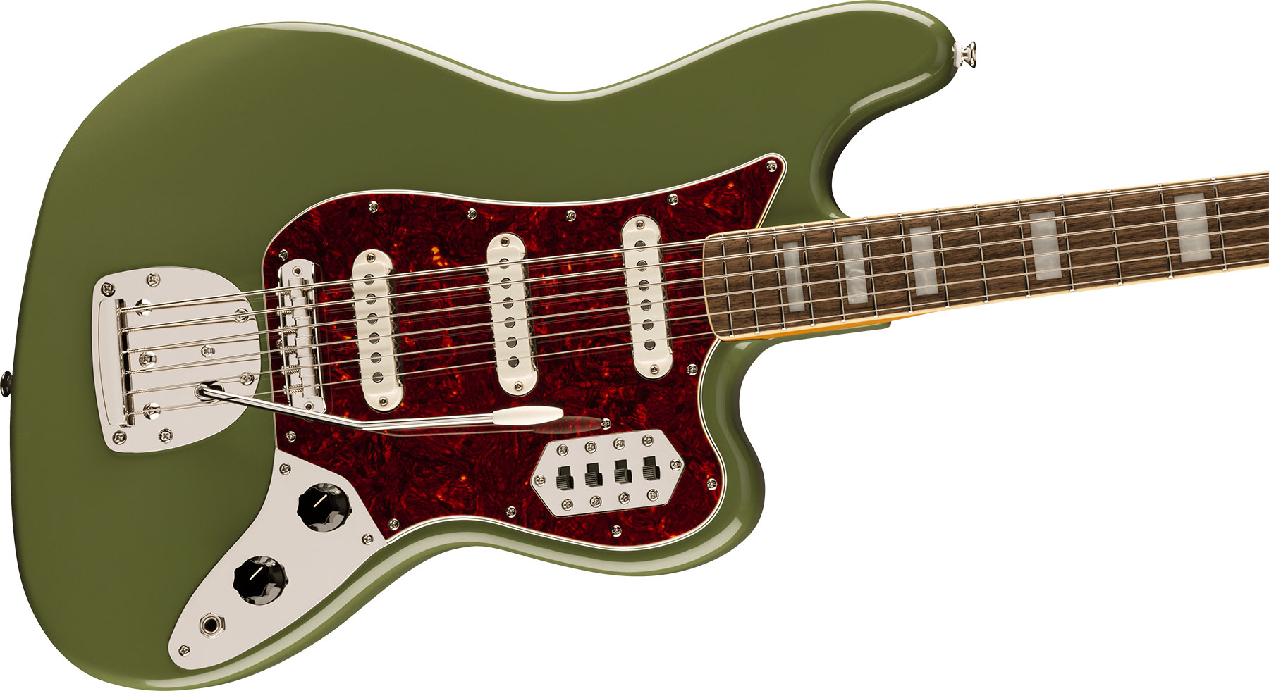 Squier Bass Vi Classic Vibe Fsr Ltd 3s Trem Lau - Olive Matching Headstock - Solid body elektrische bas - Variation 2