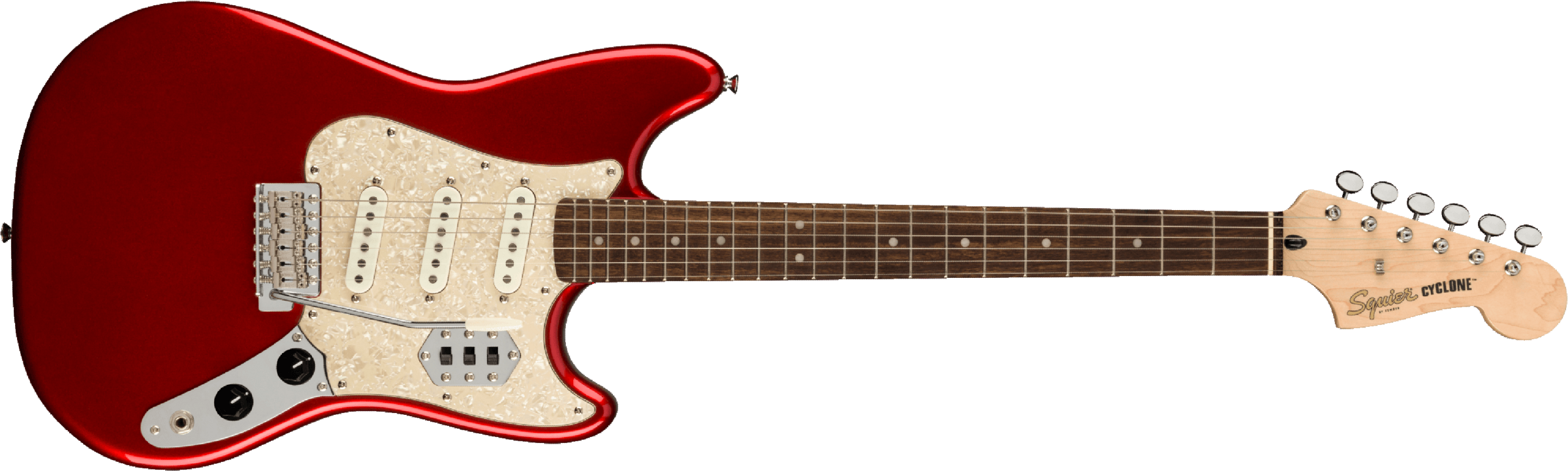 Squier Cyclone Paranormal 3s Trem Lau - Candy Apple Red - Retro-rock elektrische gitaar - Main picture