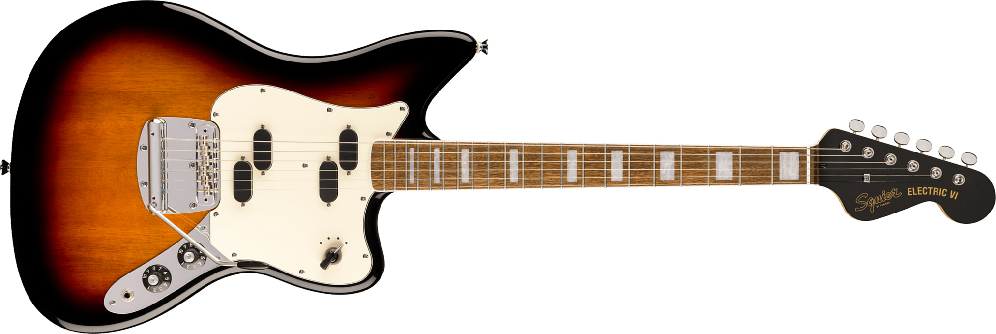 Squier Electric Vi Paranormal Shsc 2s Trem Lau - 3-color Sunburst - Retro-rock elektrische gitaar - Main picture