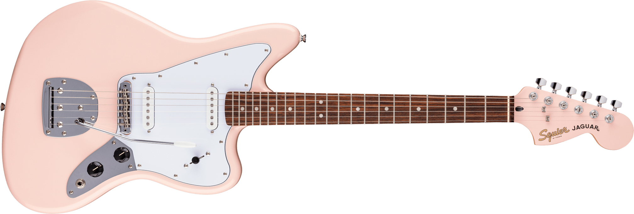 Squier Jaguar Affinity Fsr Shsc 2s Trem Lau - Shell Pink - Retro-rock elektrische gitaar - Main picture