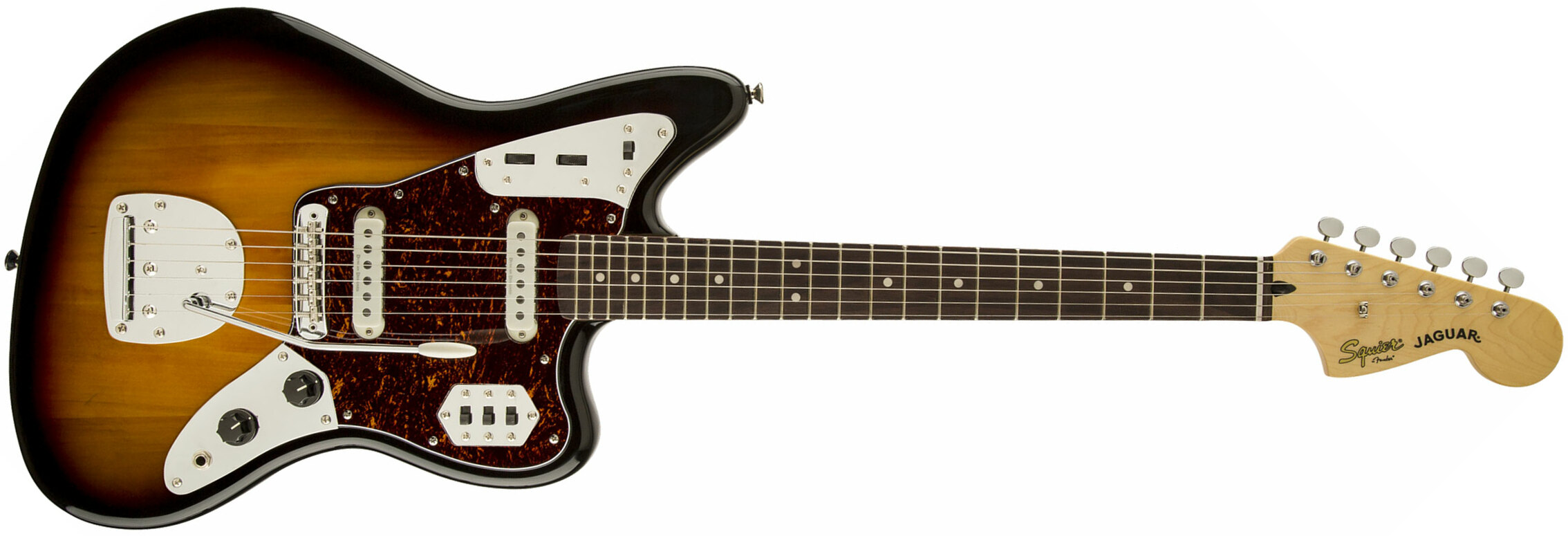 Squier Jaguar Classic Vibe 70s 2019 Lau - 3-color Sunburst - Retro-rock elektrische gitaar - Main picture