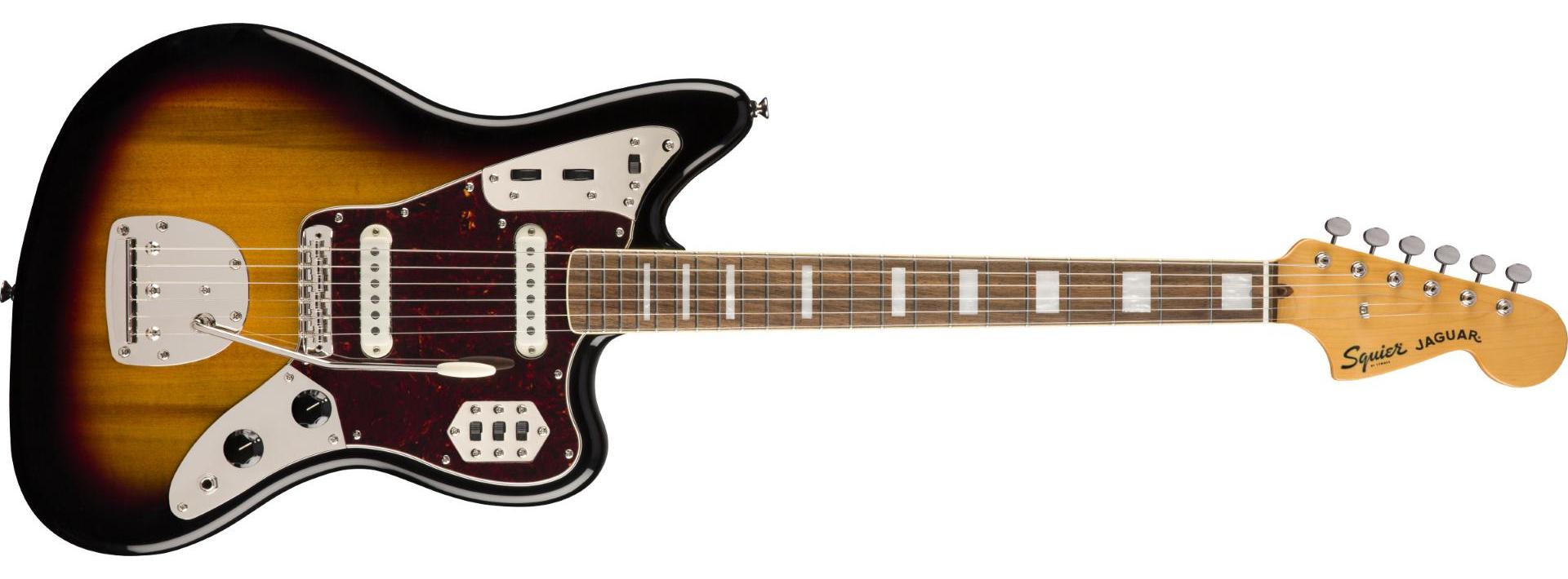 Squier Jaguar Classic Vibe 70s 2019 Lau - 3-color Sunburst - Retro-rock elektrische gitaar - Main picture