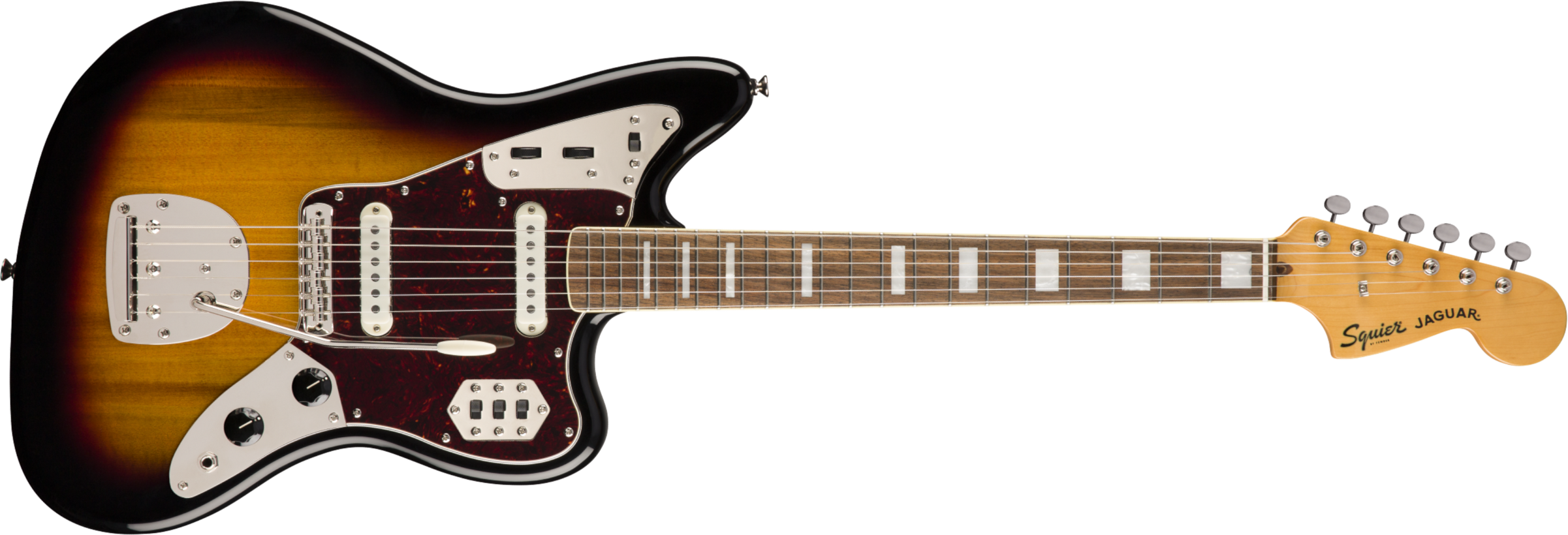 Squier Jaguar Classic Vibe 70s 2019 Lau - 3-color Sunburst - Retro-rock elektrische gitaar - Main picture