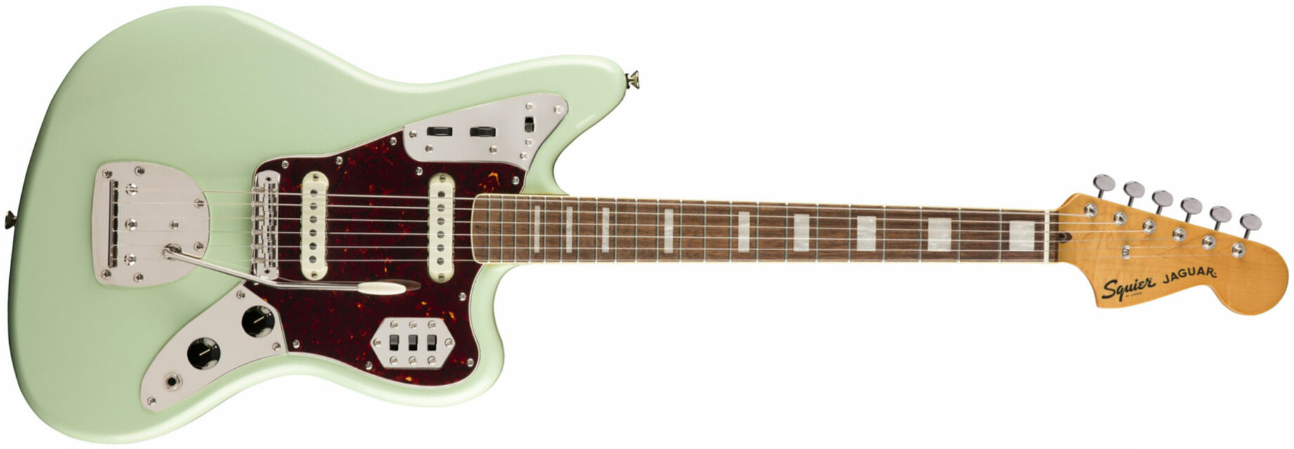 Squier Jaguar Classic Vibe 70s 2019 Lau - Surf Green - Retro-rock elektrische gitaar - Main picture