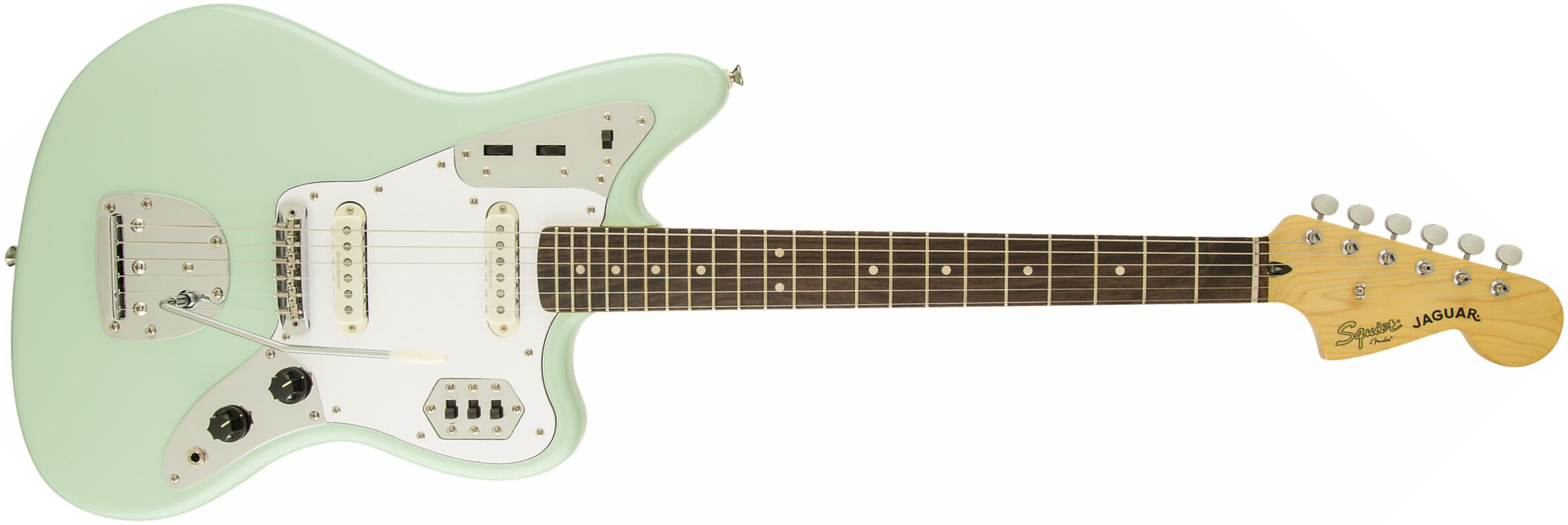 Squier Jaguar Vintage Modified Ss Lau - Surf Green - Elektrische gitaar in Str-vorm - Main picture