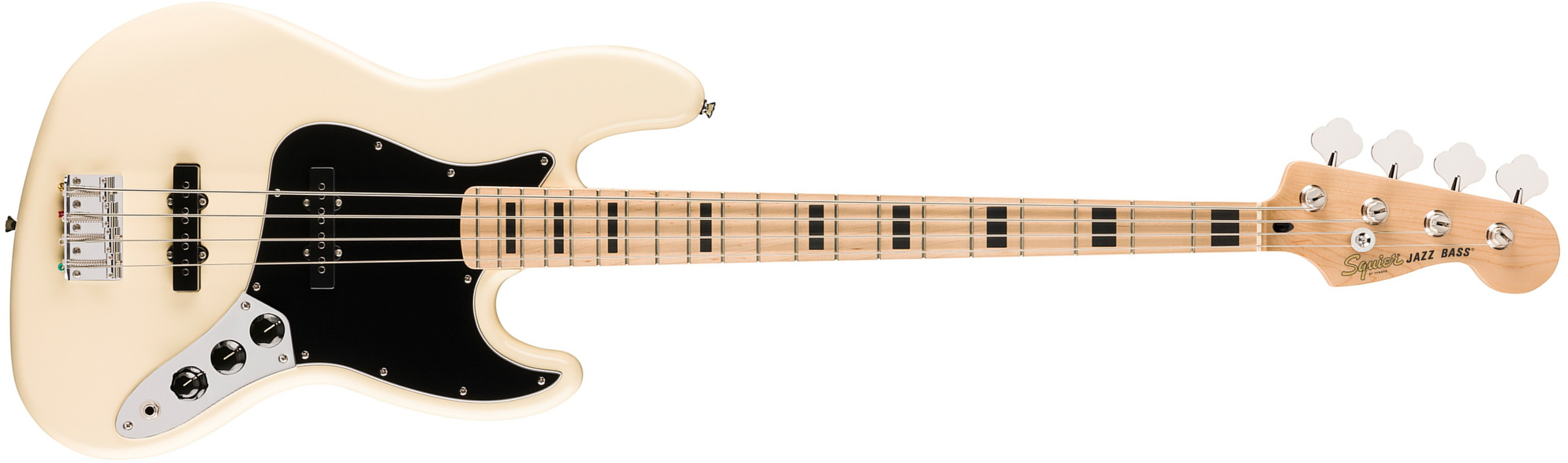 Squier Jazz Bass Active Affinity Mn - Olympic White - Solid body elektrische bas - Main picture