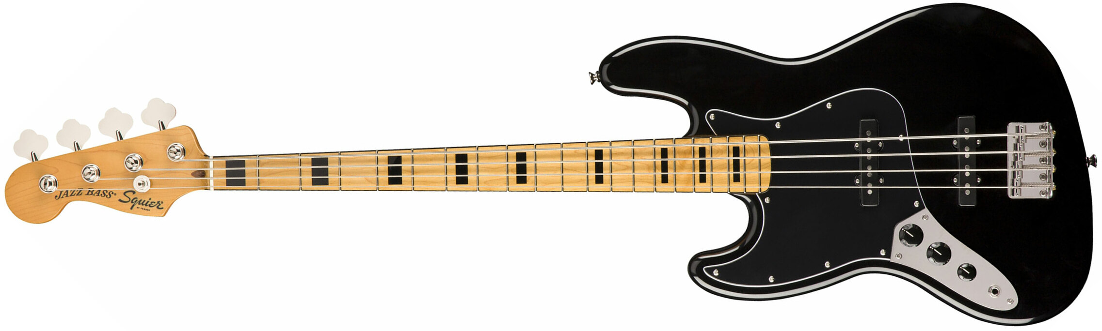 Squier Jazz Bass Classic Vibe 70s Lh Gaucher 2019 Mn - Black - Solid body elektrische bas - Main picture