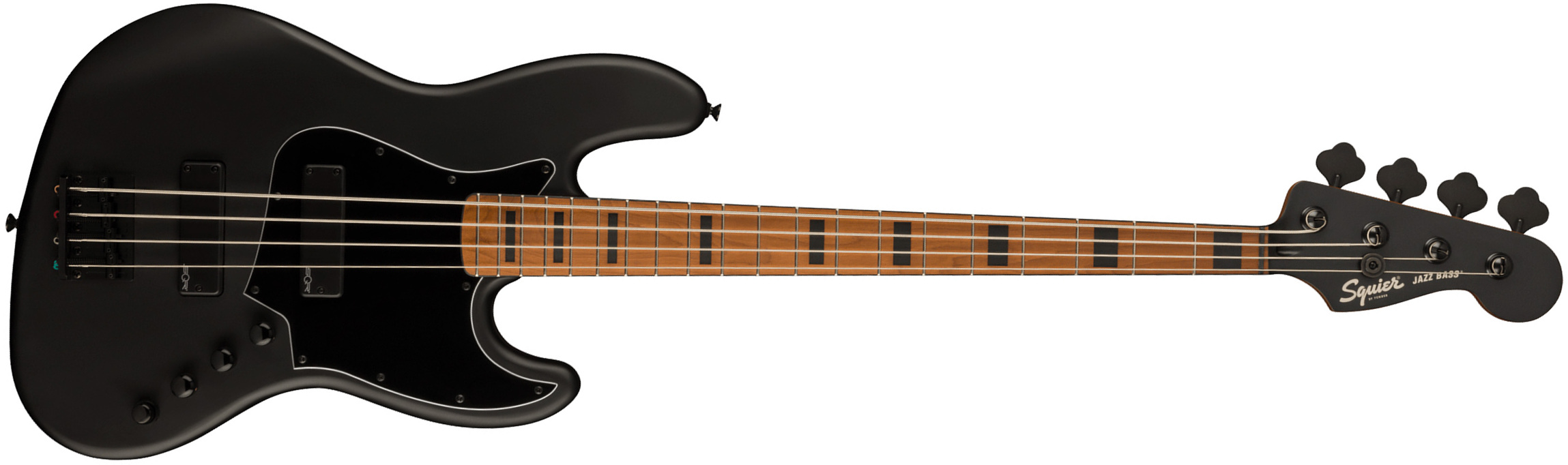 Squier Jazz Bass Contemporary Active Hh Black Pickguard Fsr Mn - Flat Black - Solid body elektrische bas - Main picture