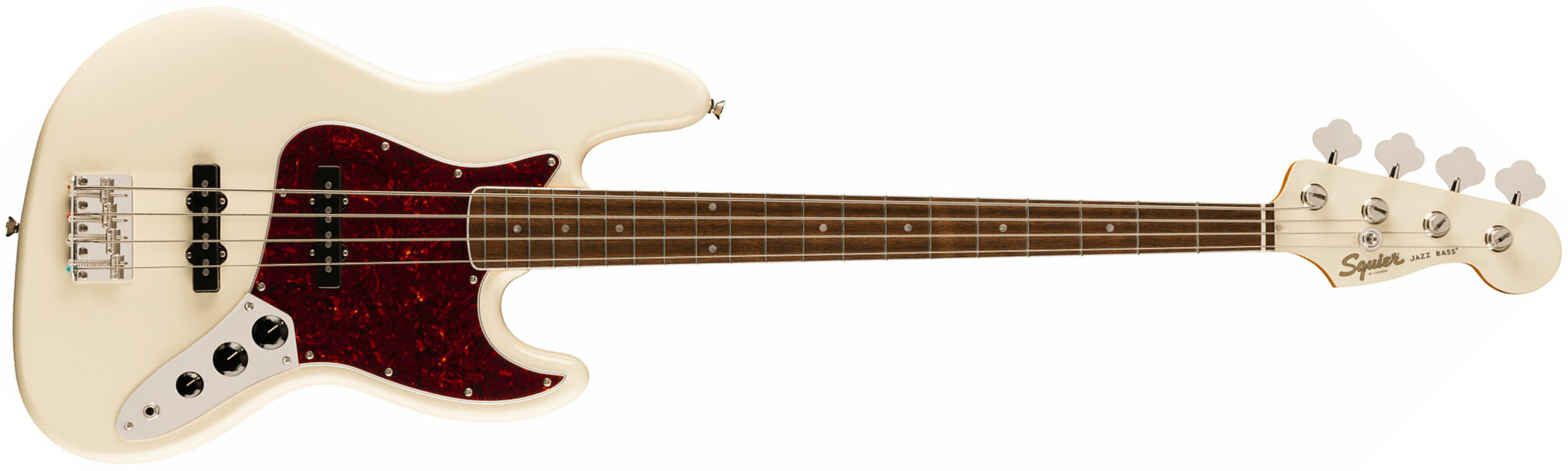 Squier Jazz Bass Mid 60s Classic Vibe Ltd Lau - Olympic White W. Matching Headstock - Solid body elektrische bas - Main picture