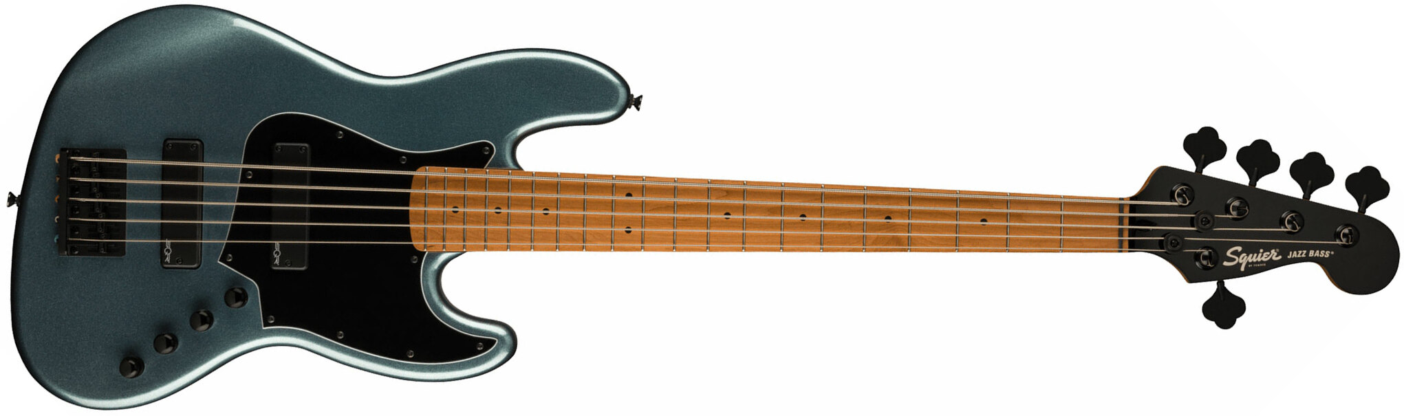 Squier Jazz Bass V Contemporary Active Hh 5c Mn - Gunmetal Metallic - Solid body elektrische bas - Main picture