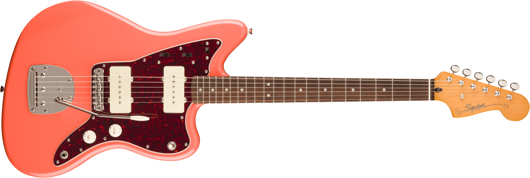 Squier Jazzmaster 60s Classic Vibe 2s Trem Lau - Tahitian Coral - Retro-rock elektrische gitaar - Main picture