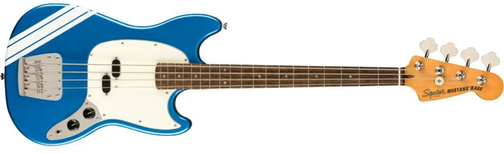 Squier Mustang Bass '60s Classic Vibe Competition Fsr Ltd Lau - Lake Placid Blue With Olympic White Stripes - Short scale elektrische bas - Main pictu