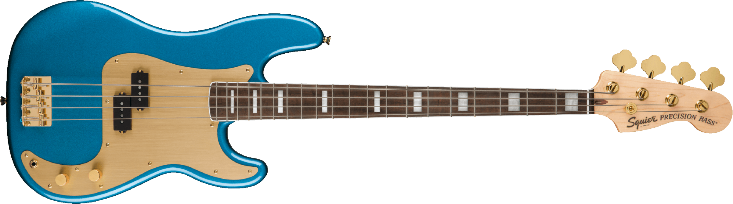 Squier Precision Bass 40th Anniversary Gold Edition Lau - Lake Placid Blue - Solid body elektrische bas - Main picture