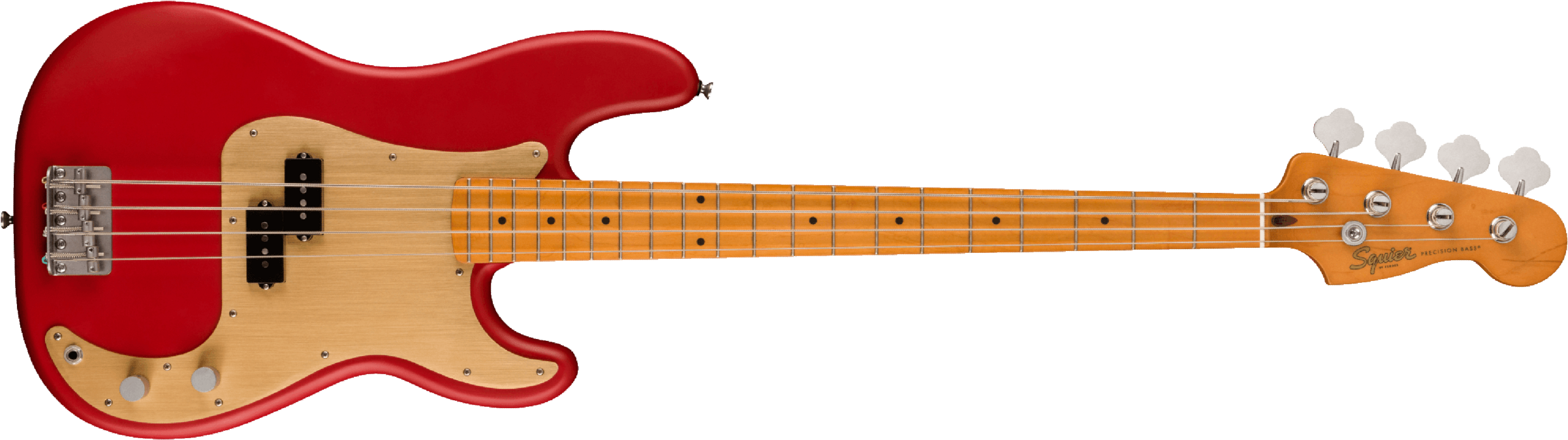 Squier Precision Bass 40th Anniversary Gold Edition Mn - Satin Dakota Red - Solid body elektrische bas - Main picture