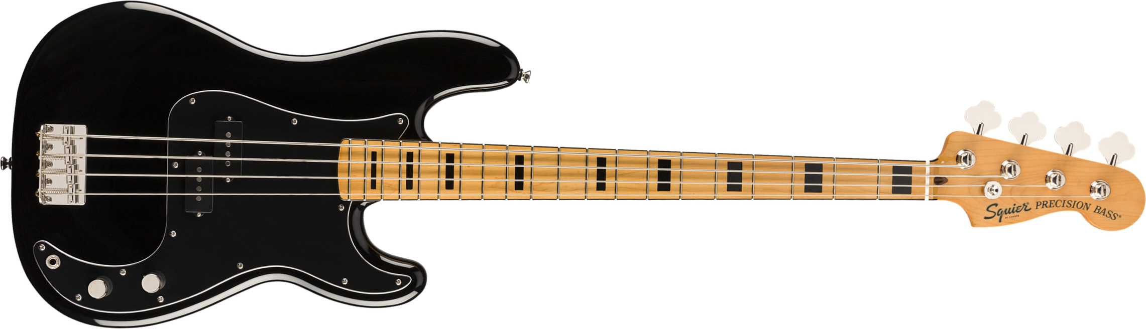 Squier Precision Bass '70s Classic Vibe 2019 Mn - Black - Solid body elektrische bas - Main picture